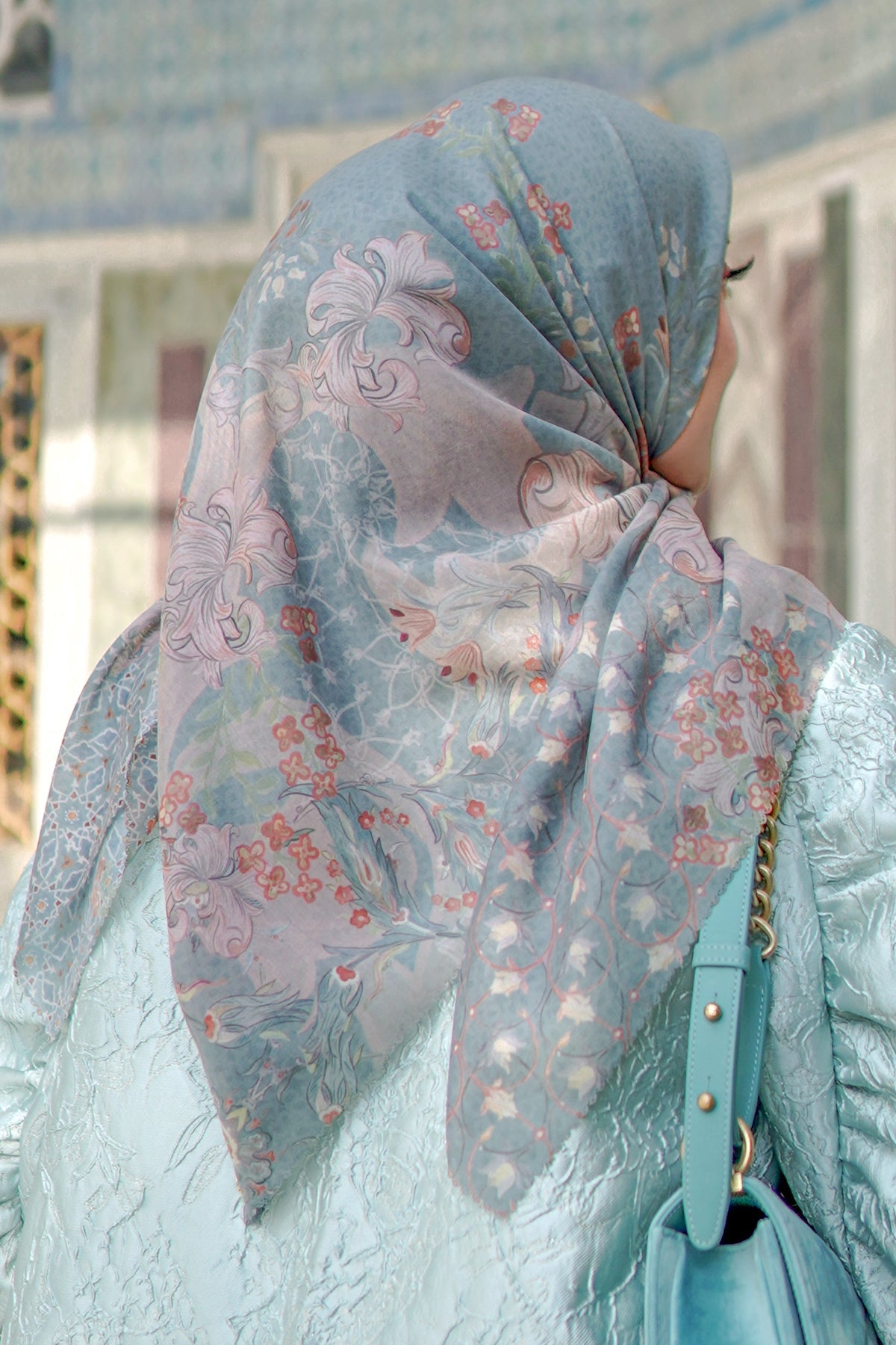 The Topkapi Voal Square - Turquoise