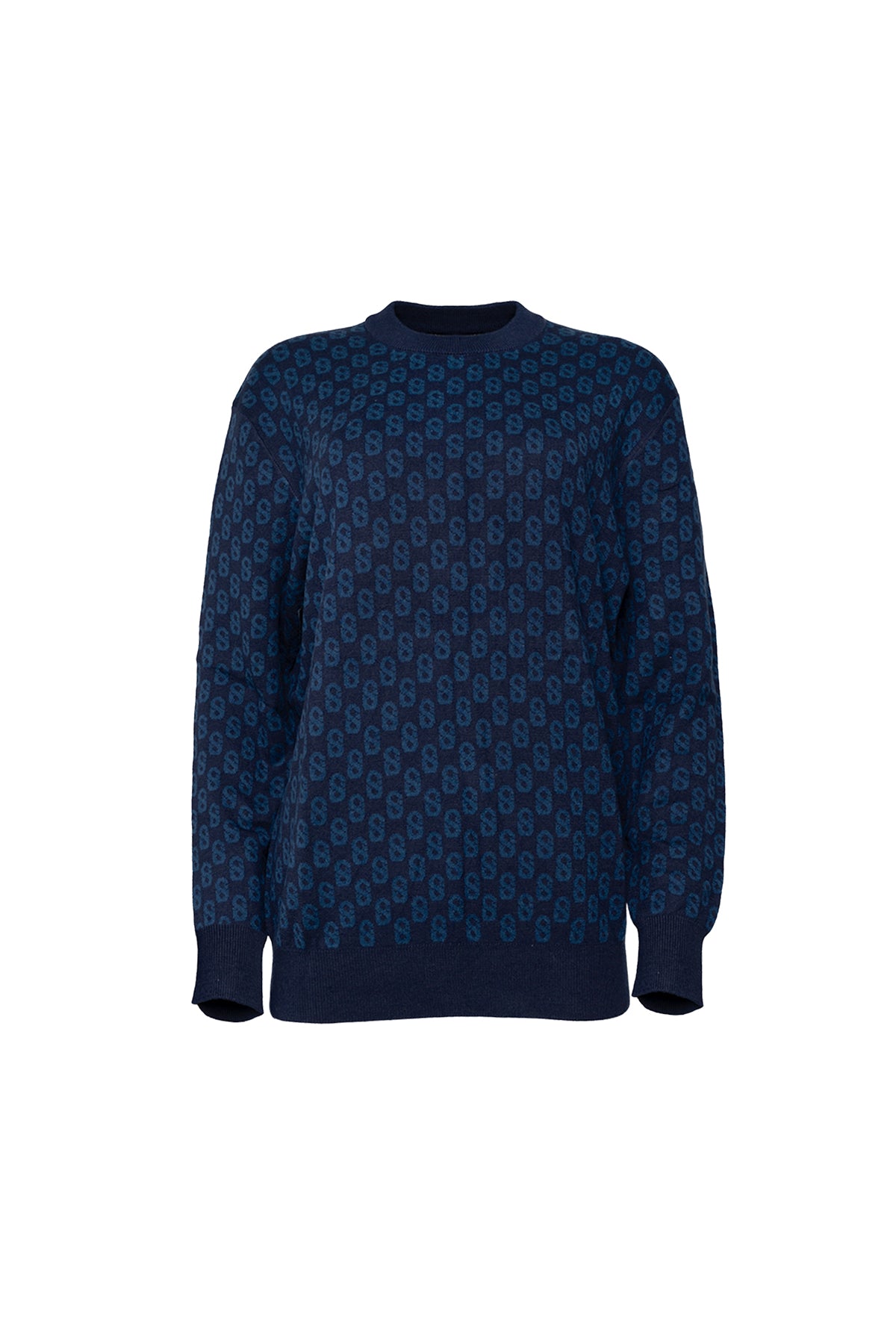 Everyday Monogram Sweater - Atlantic Blue – Buttonscarves Malaysia