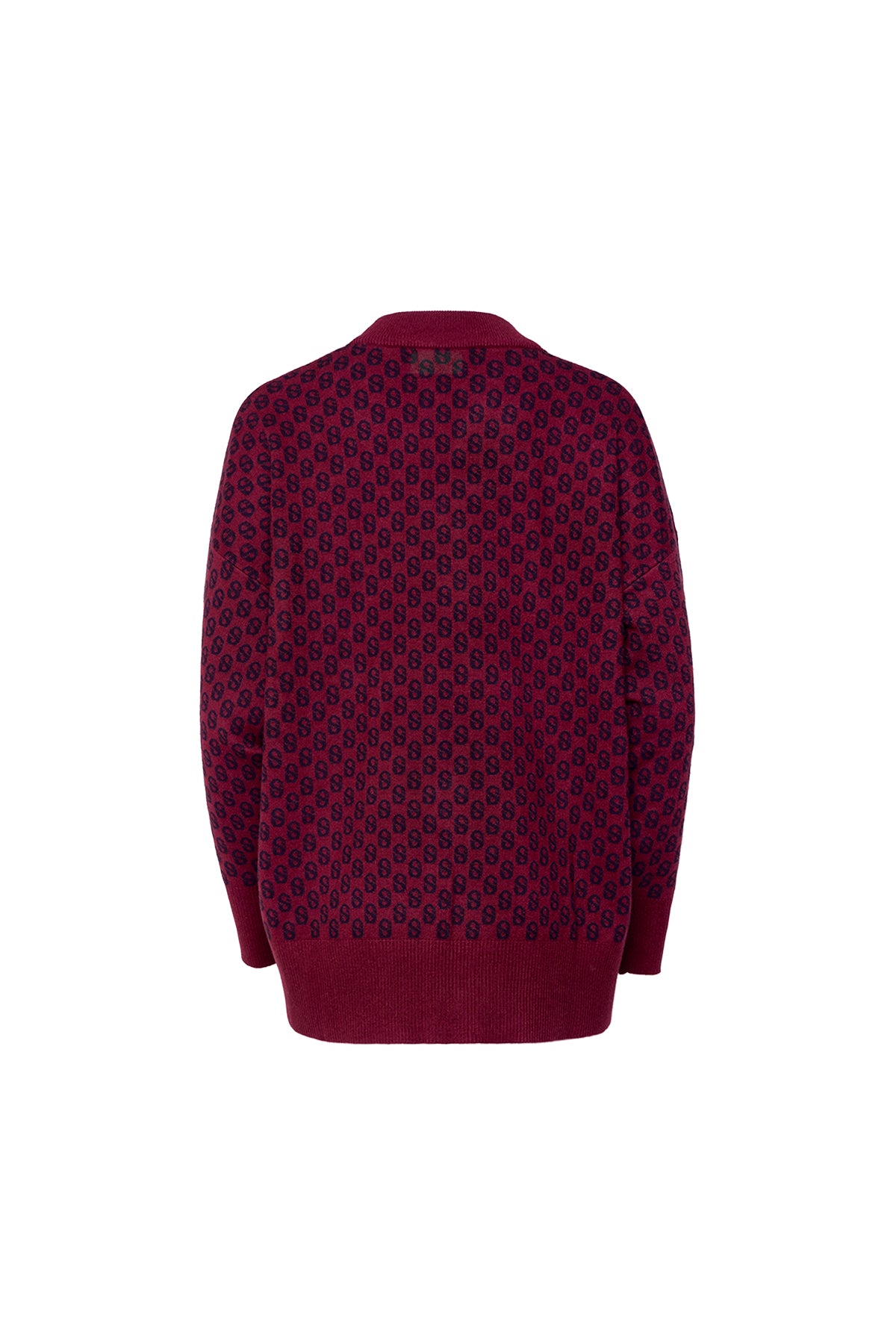 Signature Monogram Cardigan - Maroon