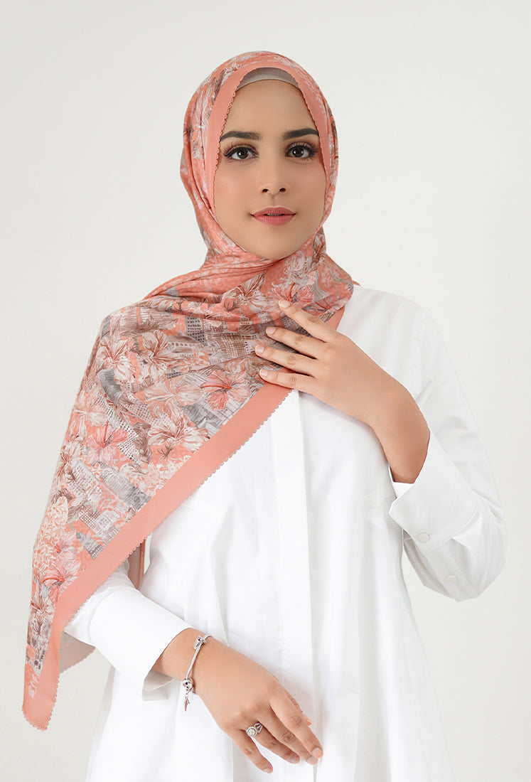 The Malaya Satin Shawl - Apricot