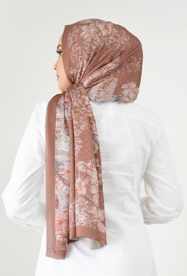 The Malaya Satin Shawl - Brown