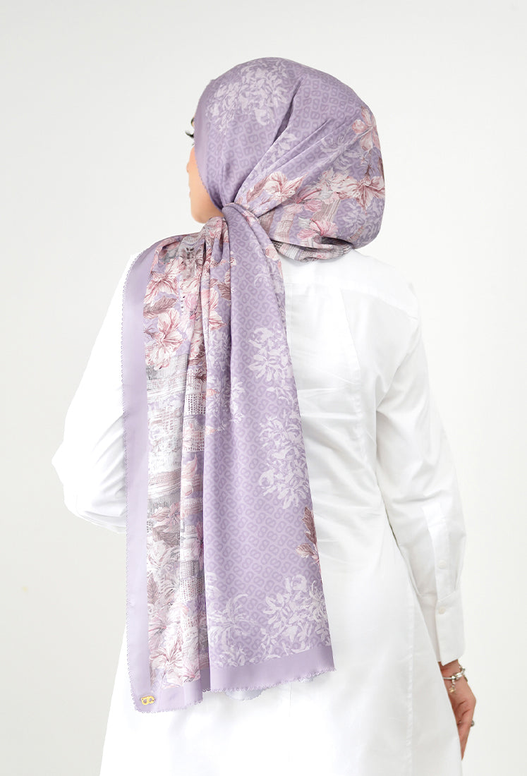 The Malaya Satin Shawl - Iris