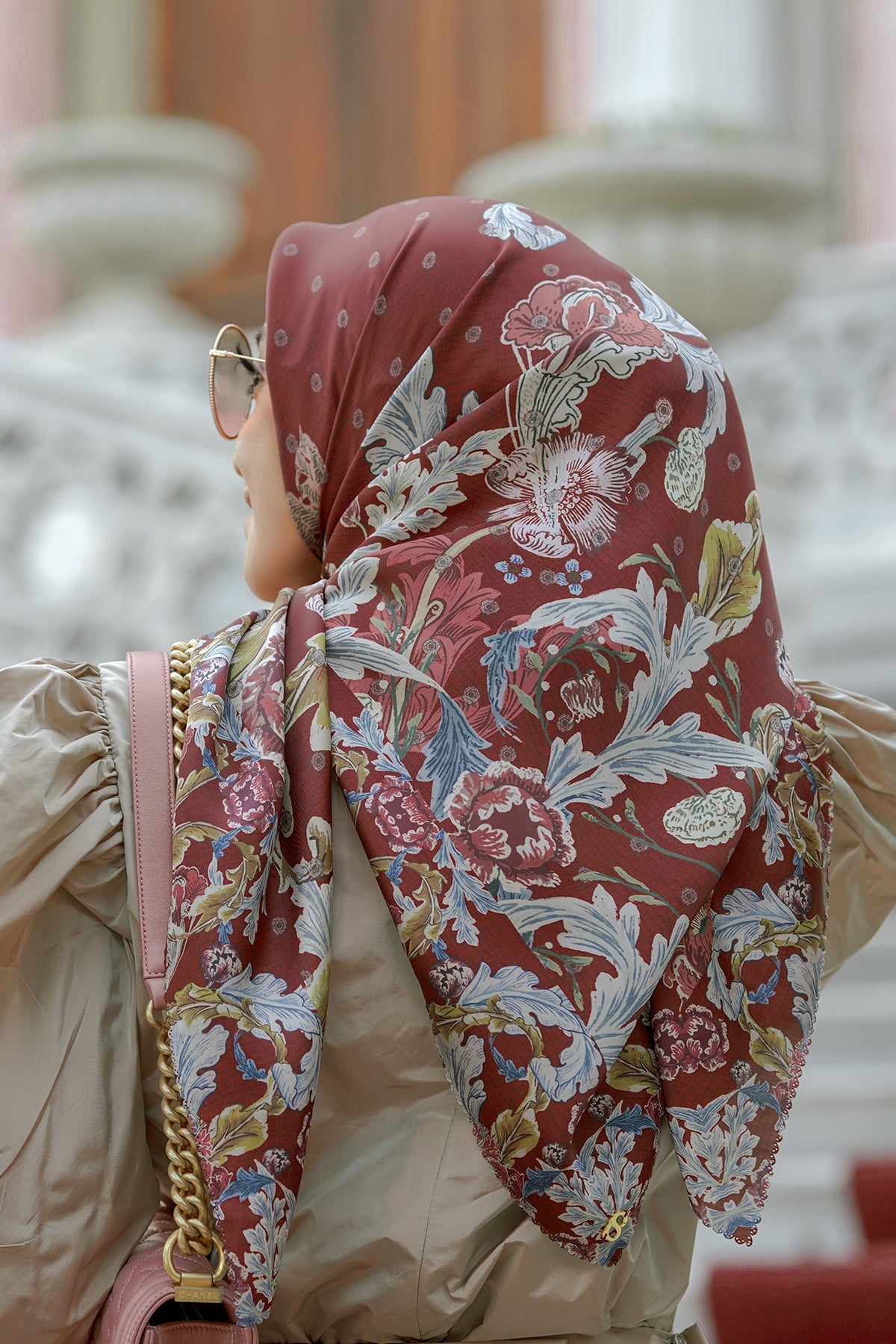 The Royale Satin Square - Maroon