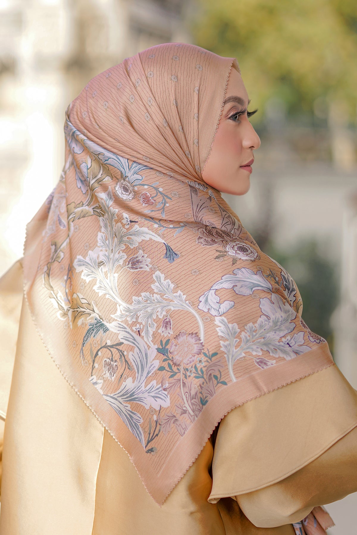 The Royale Satin Shawl - Papaya