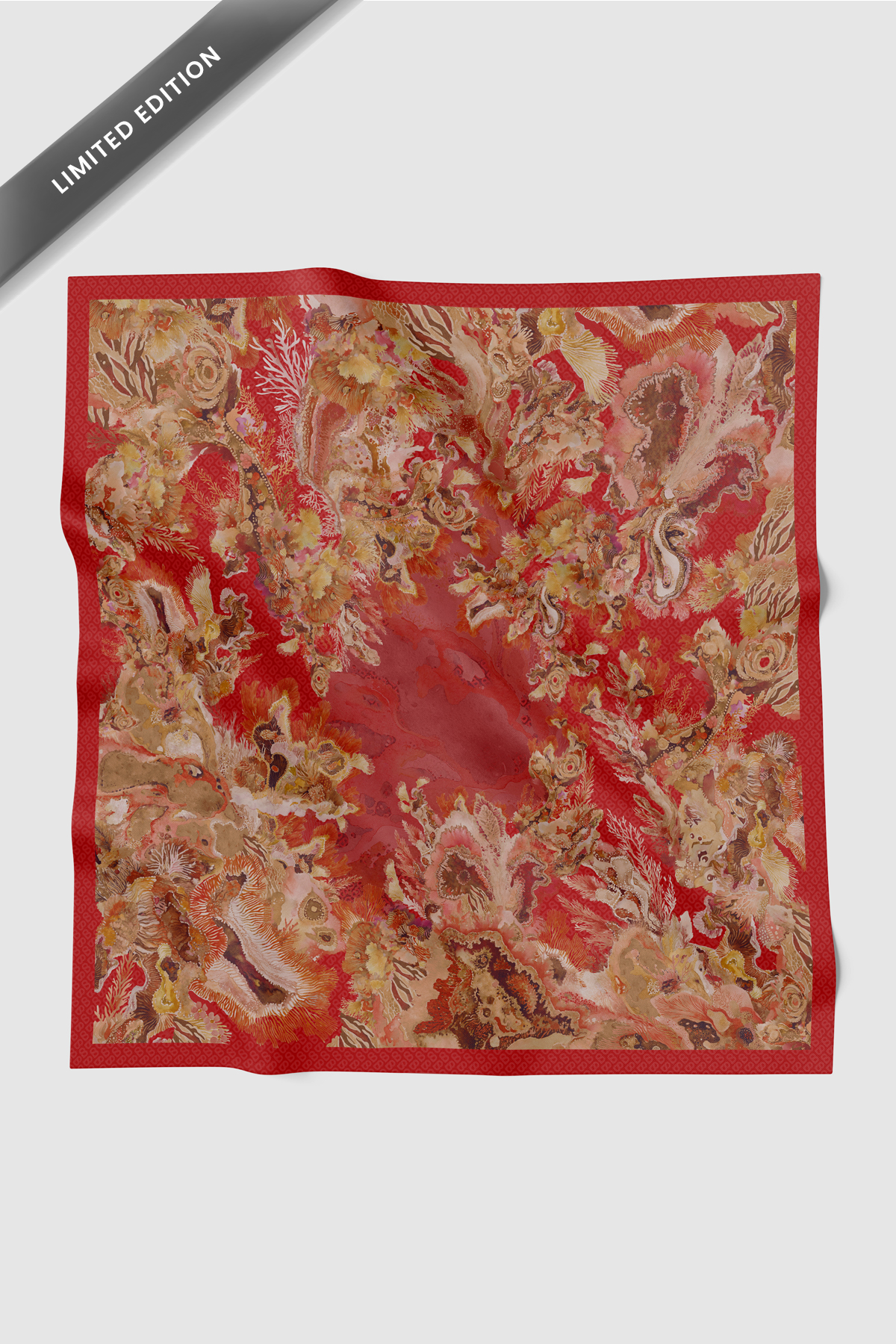 Dune Jacquard Voile Square - Crimson