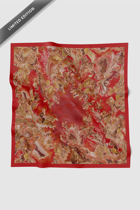 Dune Jacquard Voile Square - Crimson