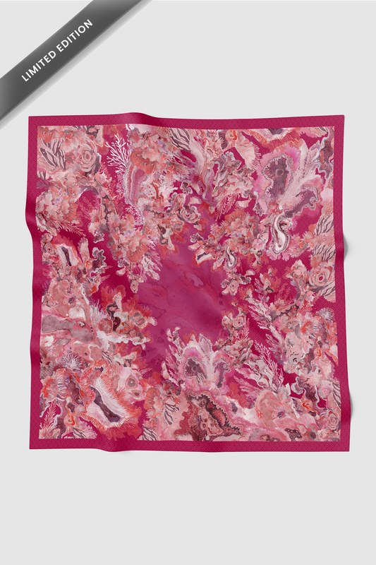 Dune Jacquard Voile Square - Fuchsine