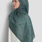 Waves Monogram Tie Back Shawl - North Sea