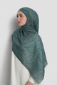 Waves Monogram Tie Back Shawl - North Sea