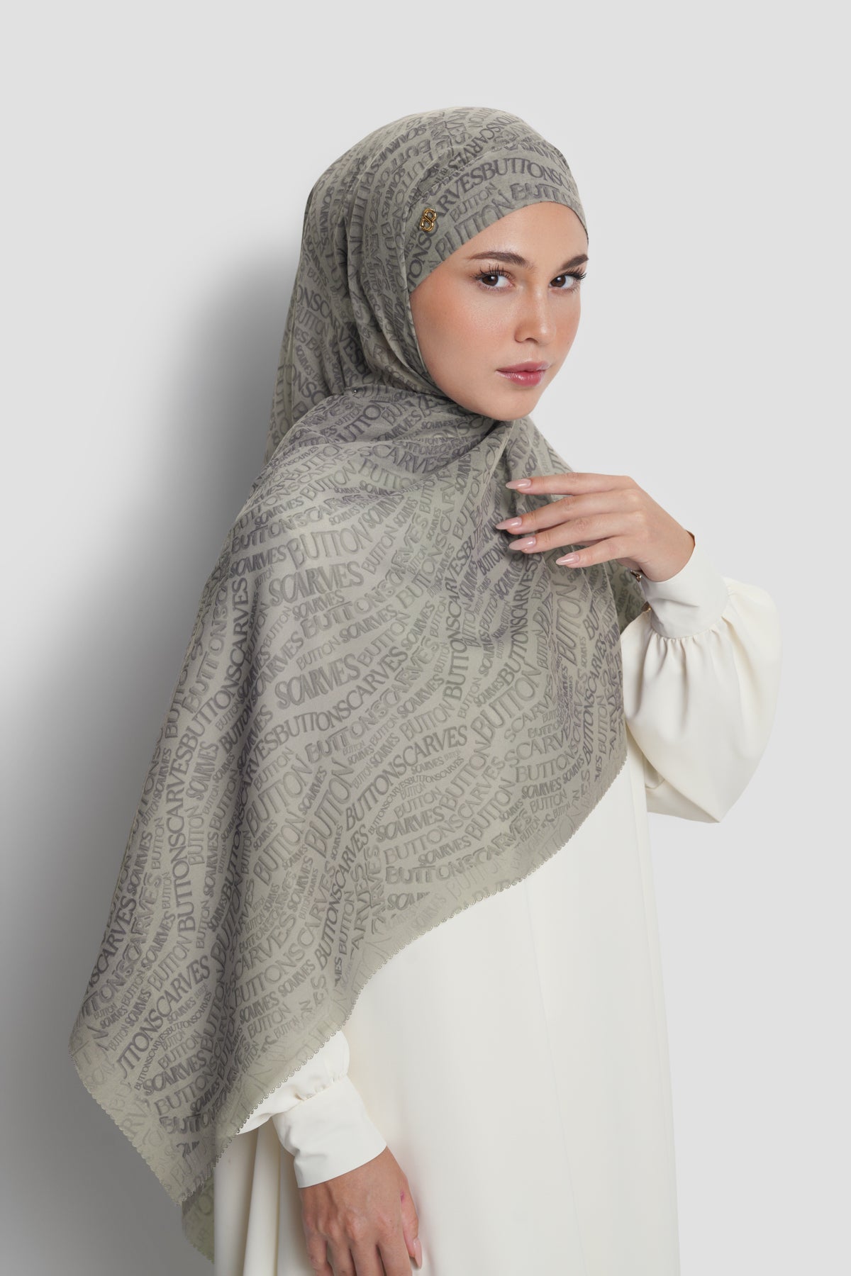 Waves Monogram Tie Back Shawl - Shadow