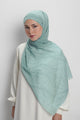 Waves Monogram Tie Back Shawl - Turquoise