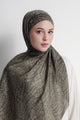 Waves Monogram Tie Back Shawl - Seal Brown
