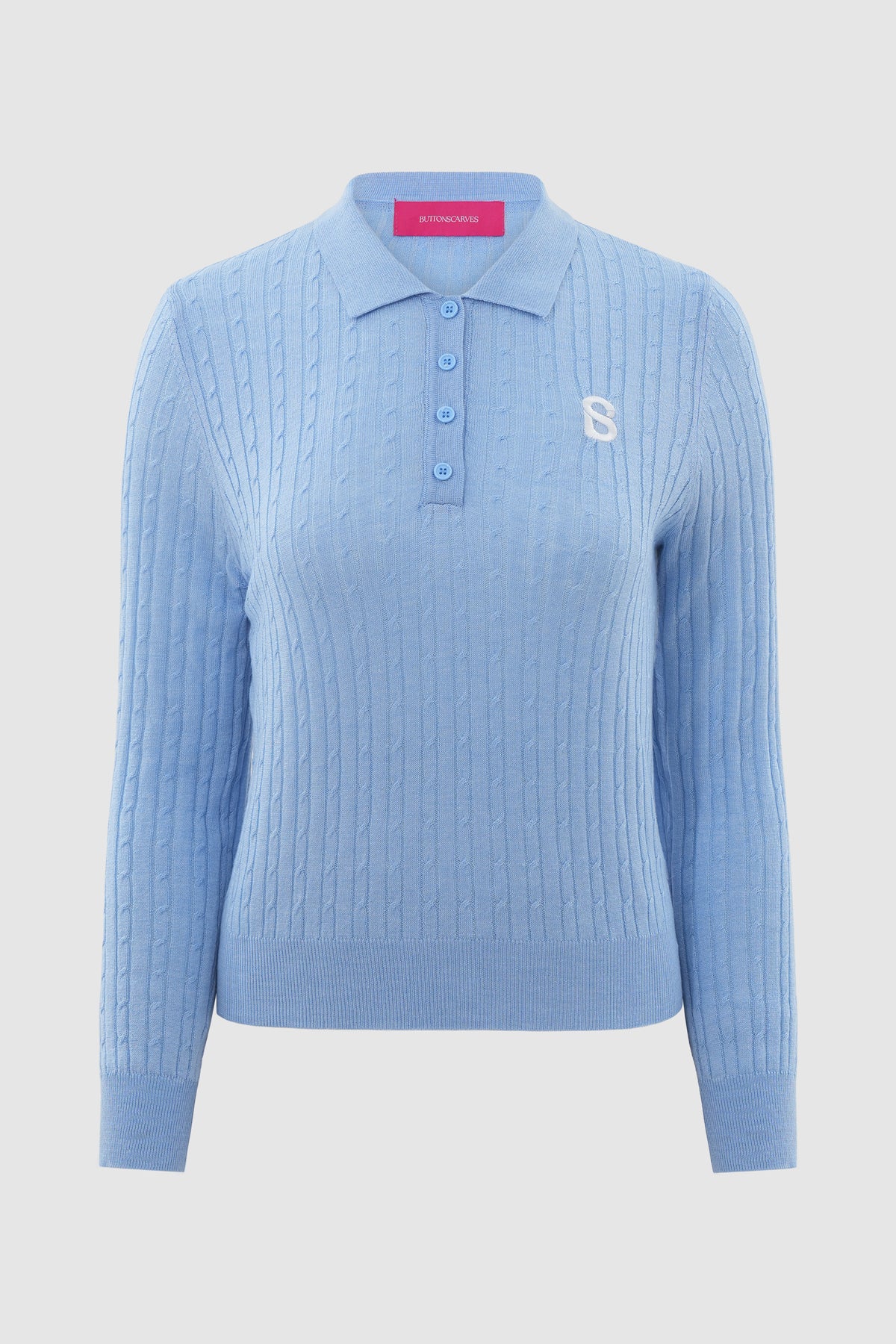 Everyday Knit Half Button - Blue