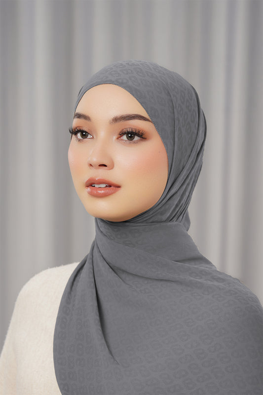 Georgette Tapis Shawl - Charcoal Grey