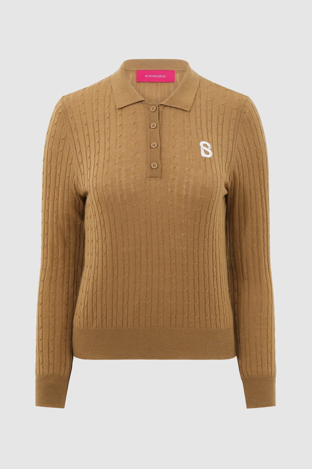 Everyday Knit Half Button - Camel