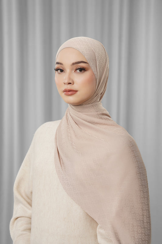 Tapis Satin Jacquard Shawl - Etherea