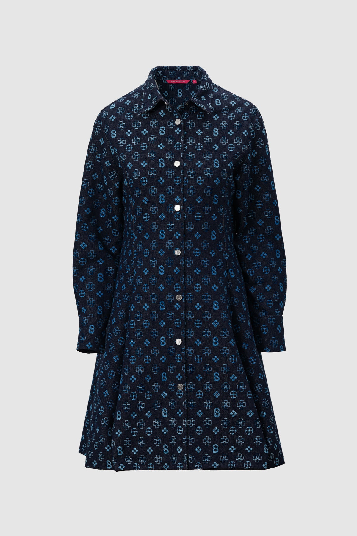 Monogram Denim Tunic - Blue – Buttonscarves Malaysia