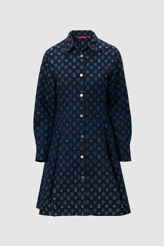 Monogram Denim Tunic - Blue