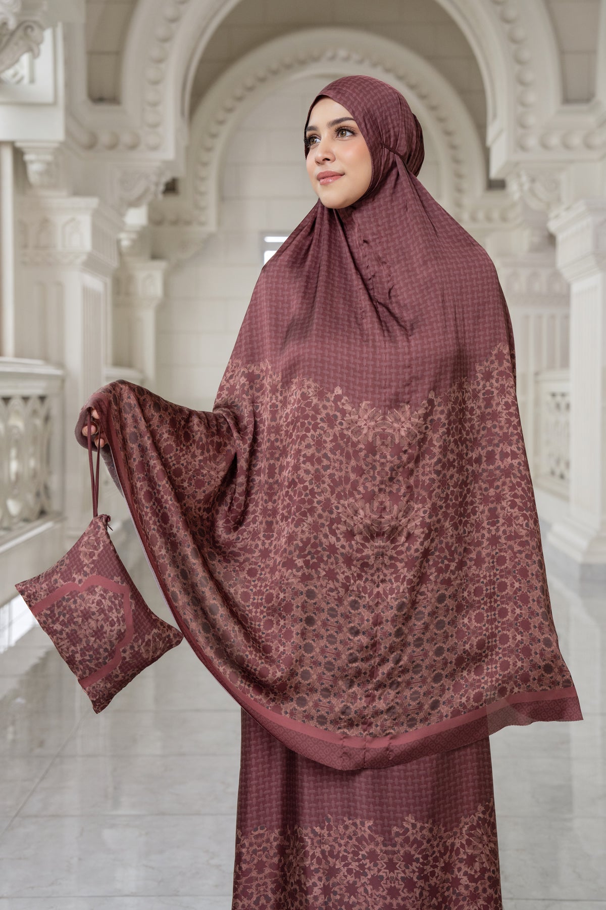 10502760825144-Haramain 2 Prayer Robe - Oud Red