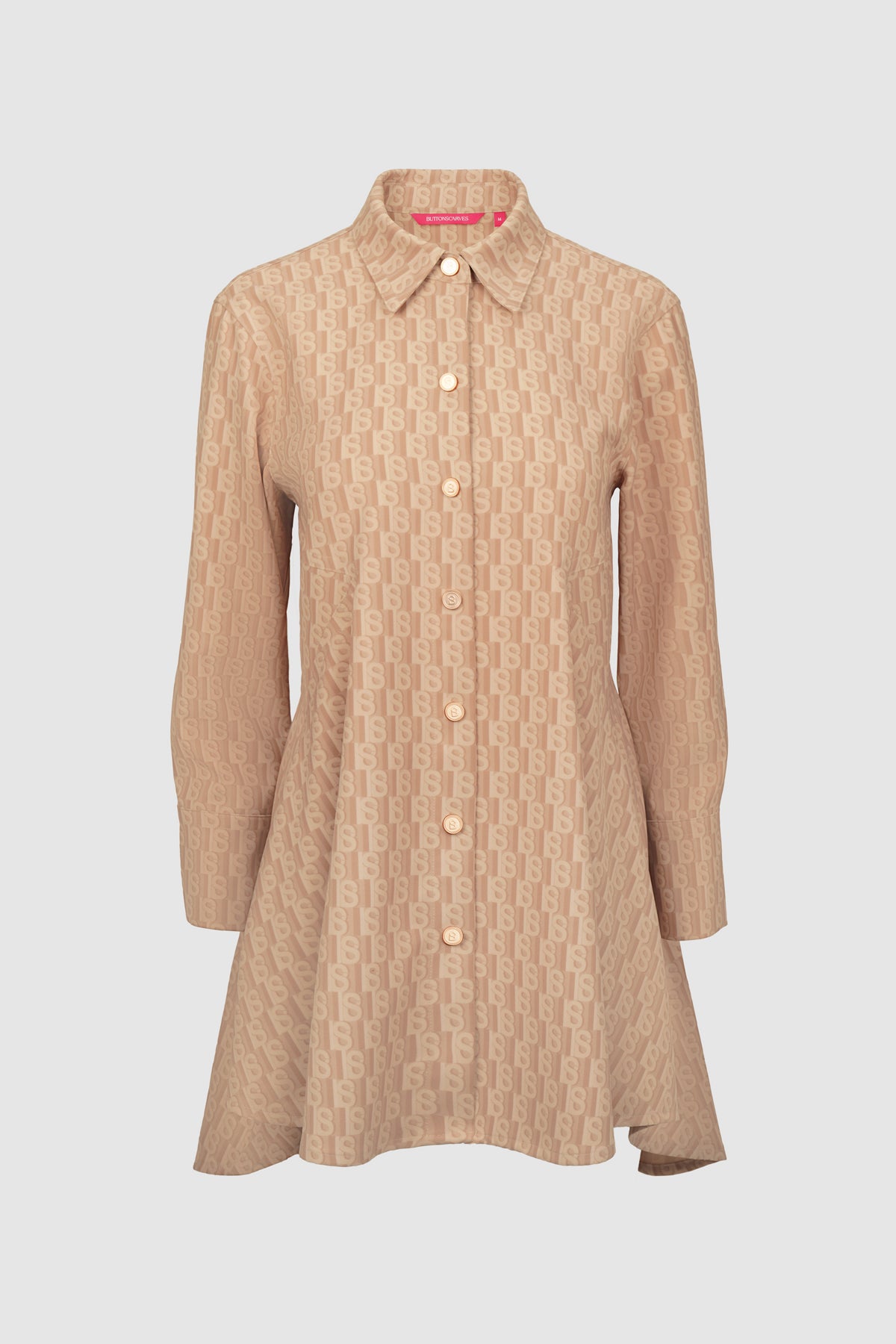 Leena Monogram Shirt - Mocha
