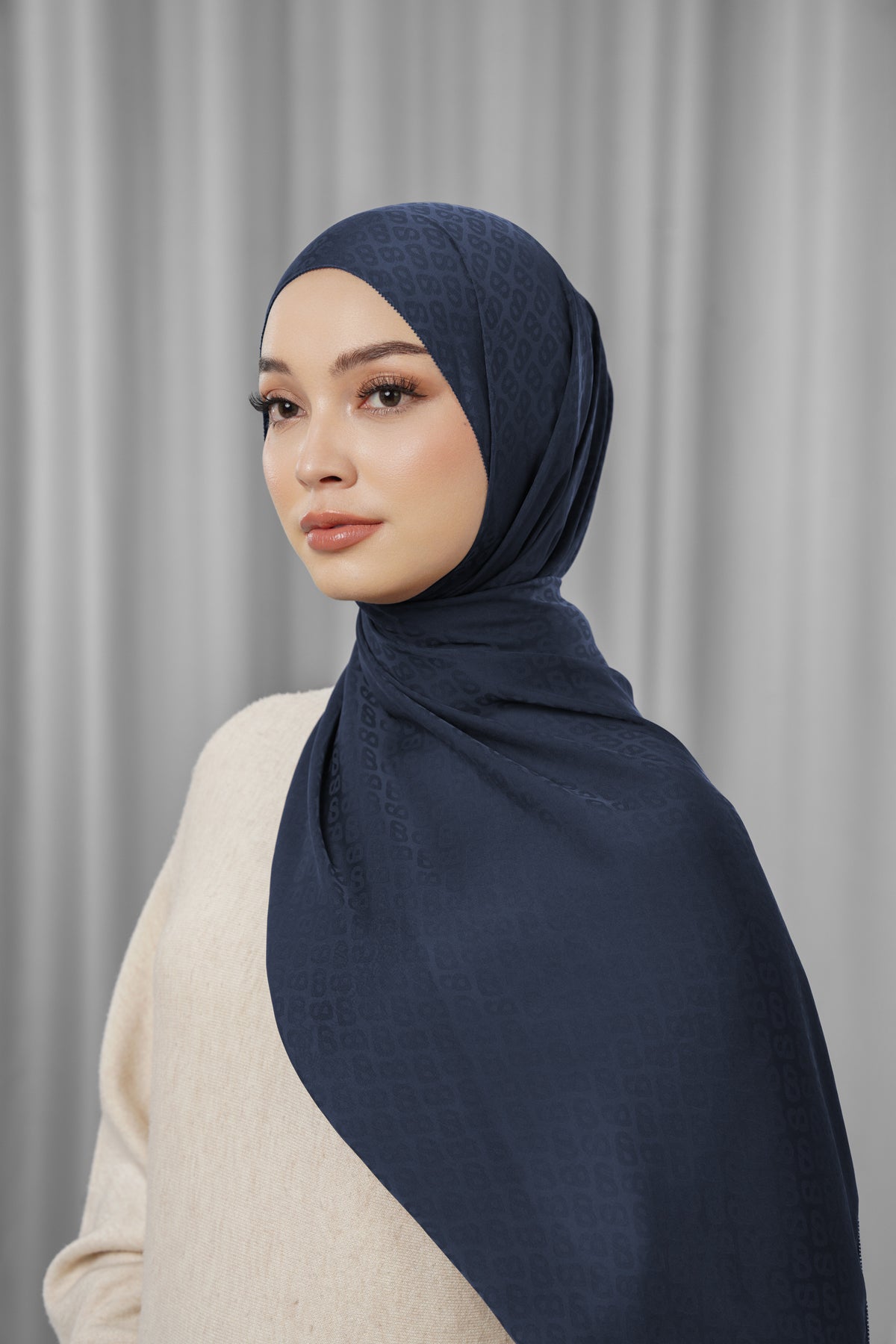10666345562424-Tapis Satin Jacquard Shawl - Navy Blazer
