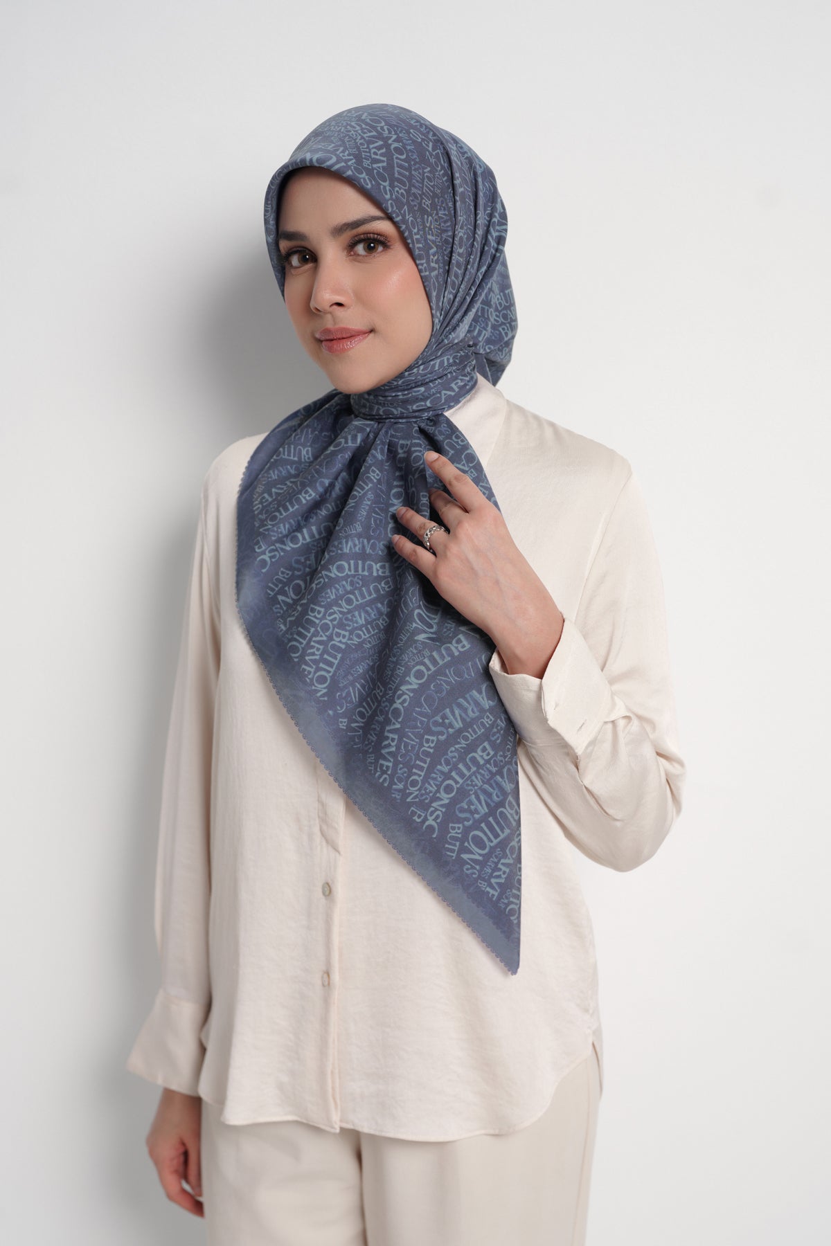 Waves Monogram Square - Dark Blue
