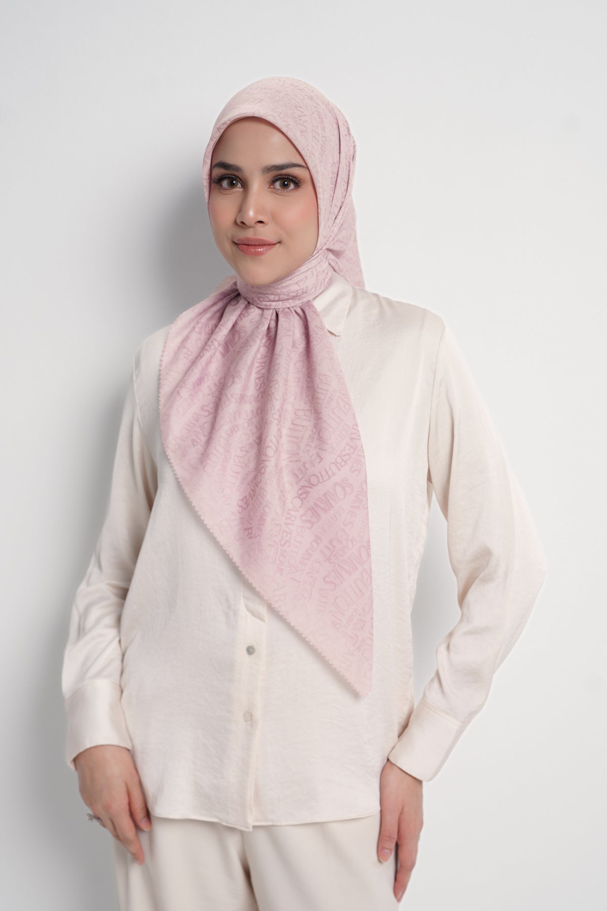 Waves Monogram Square - Pearl Blush