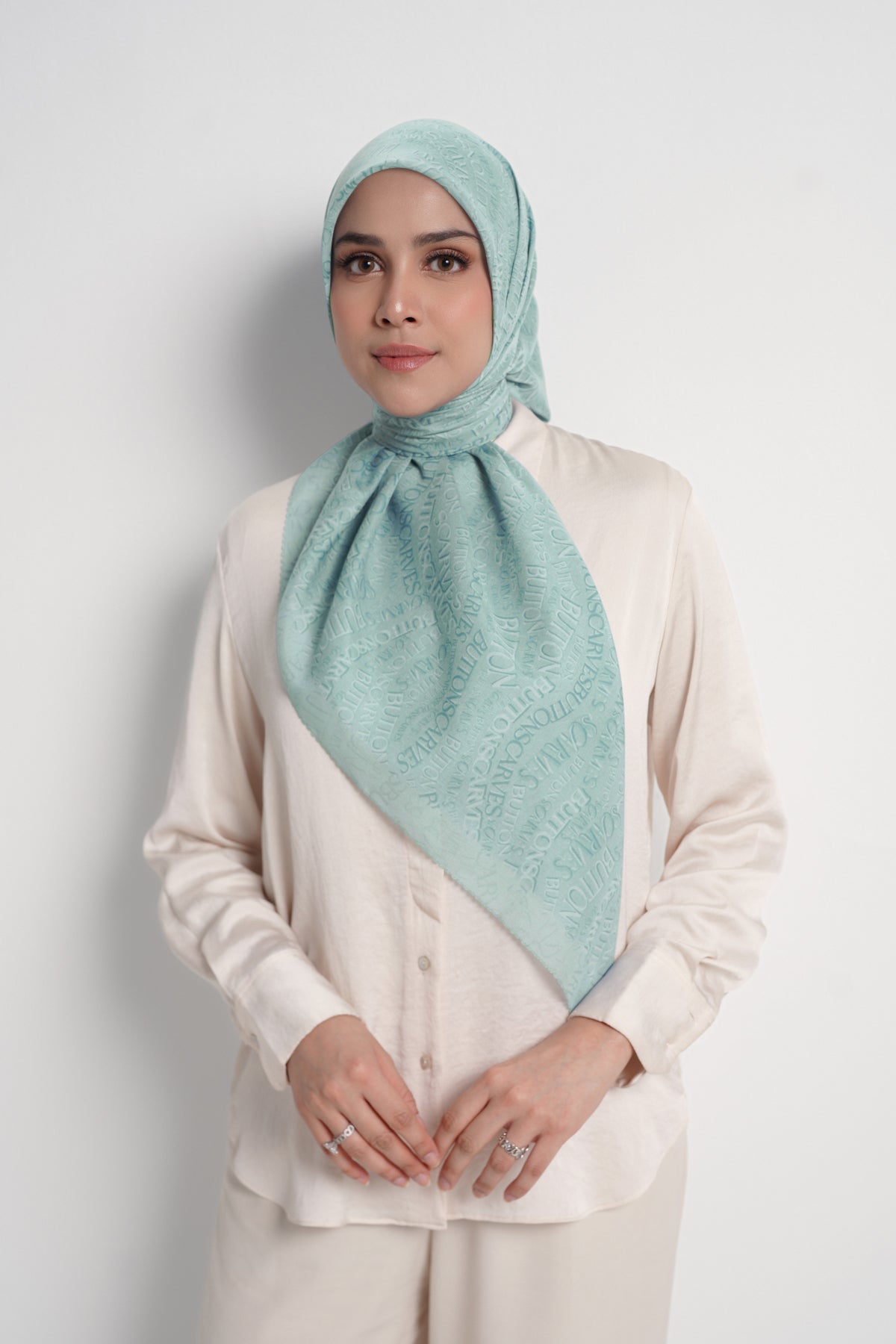 Waves Monogram Square - Turquoise