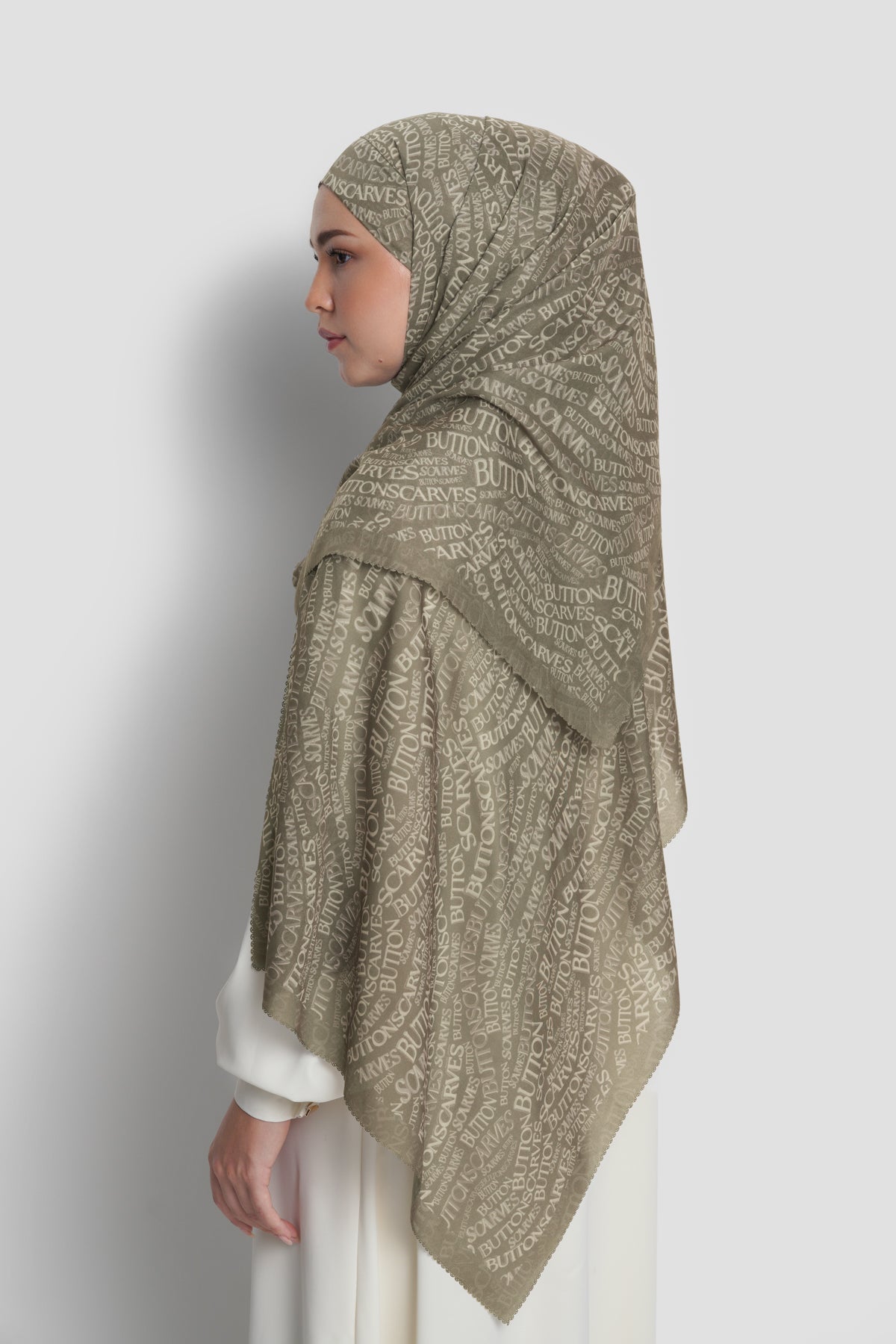 Waves Monogram Tie Back Shawl - Fossil