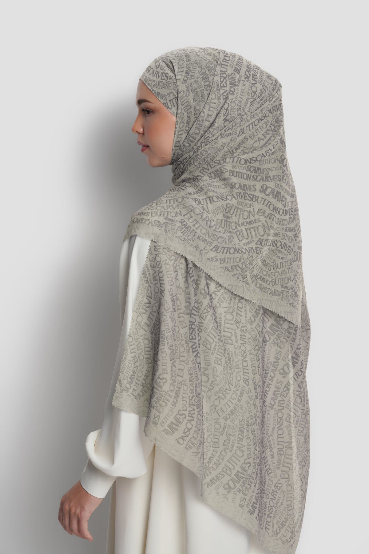 Waves Monogram Tie Back Shawl - Shadow