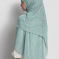 Waves Monogram Tie Back Shawl - Turquoise