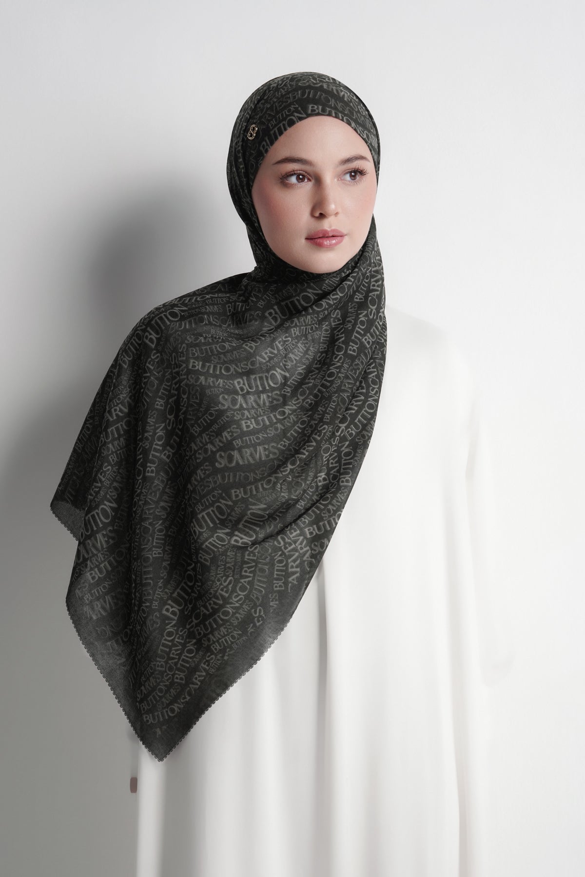 Waves Monogram Tie Back Shawl - Caviar