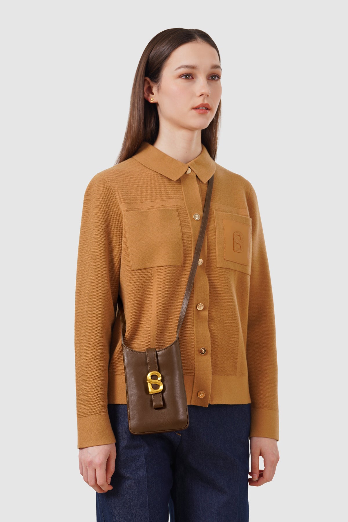 Lola Phone Bag - Dark Brown