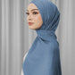Tapis Satin Jacquard Shawl - Denim