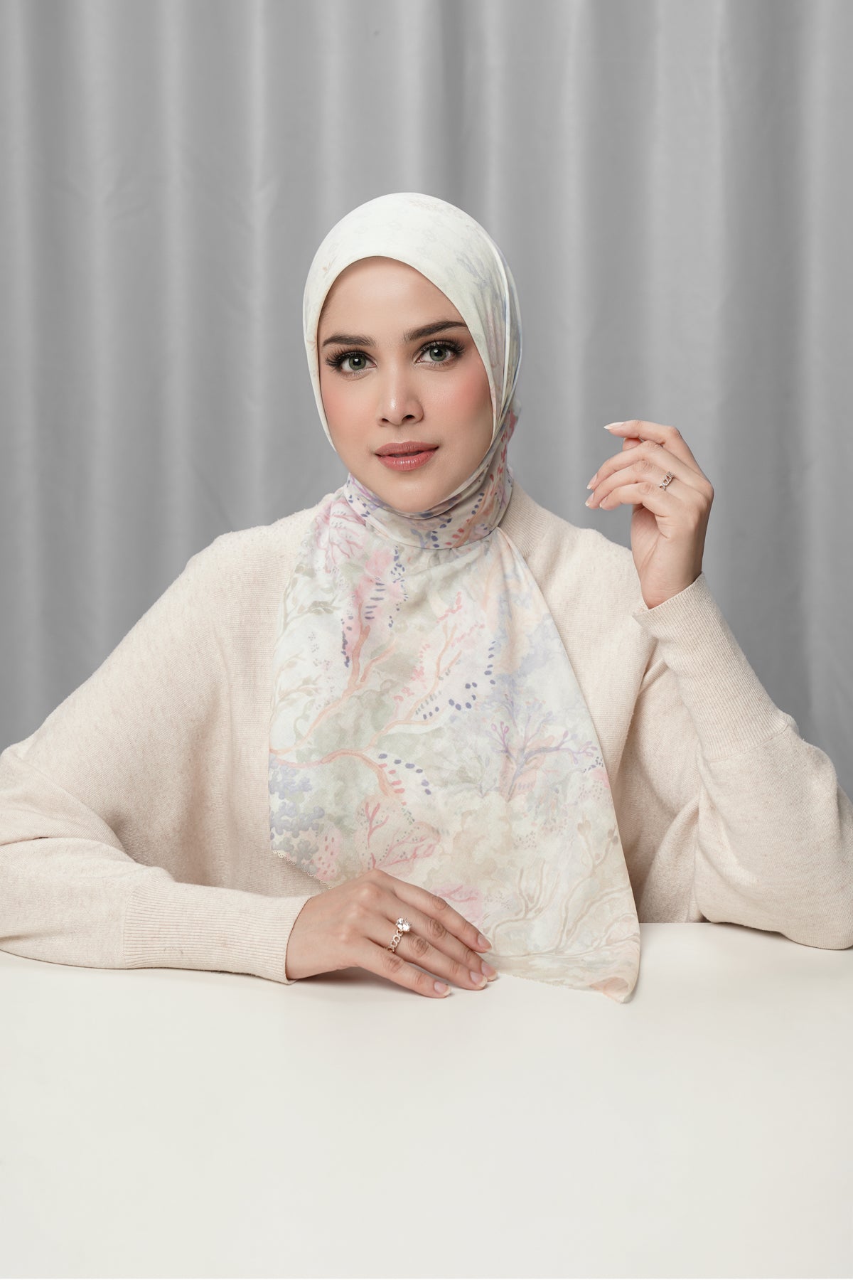 Under The Sea Satin Square - Cowrie