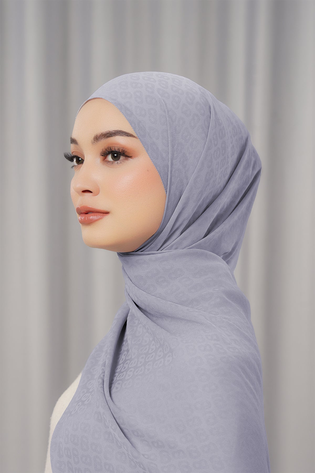 Georgette Tapis Shawl - Lilac Grey