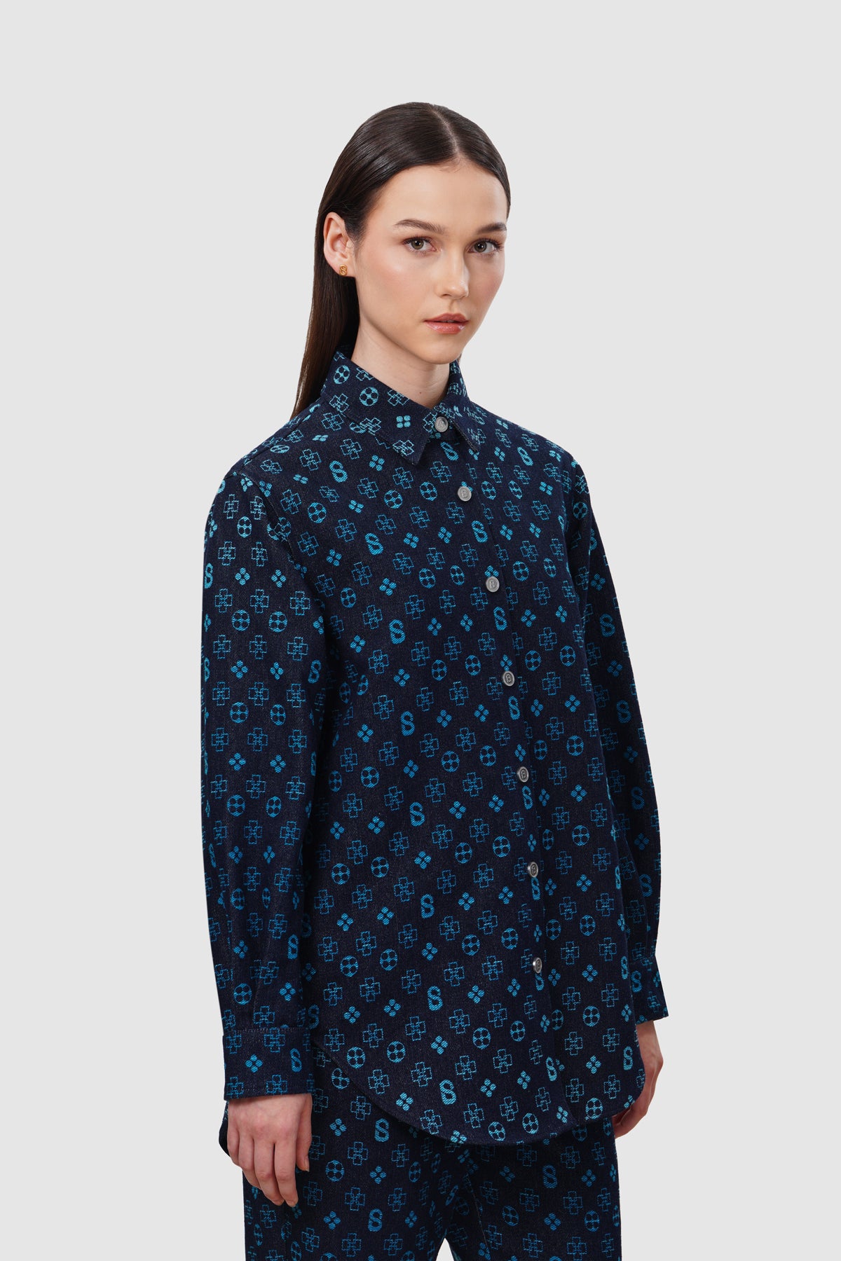 Monogram Denim Shirt - Blue