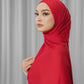 Tapis Satin Jacquard Shawl - Scarlet