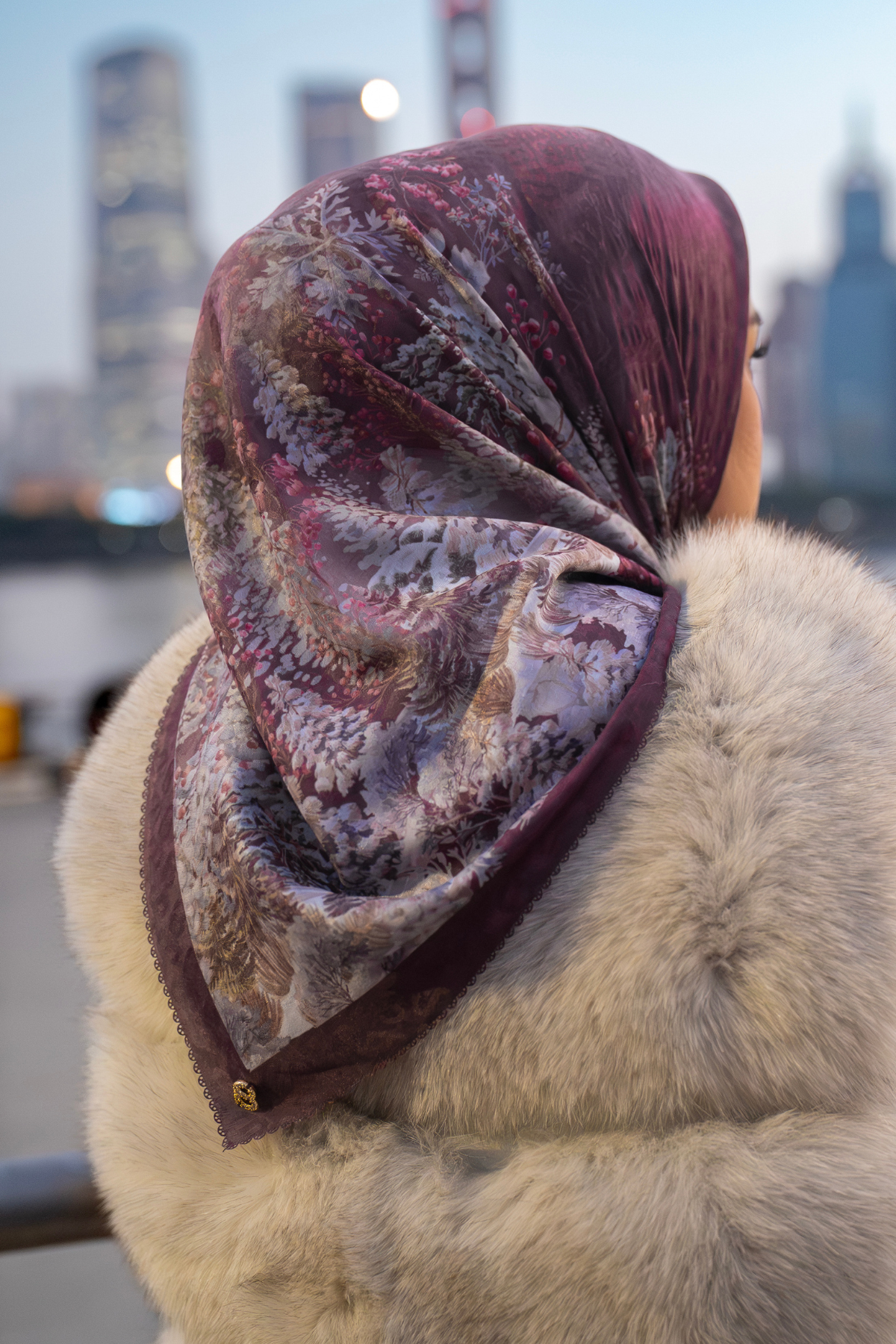 Holiday 3 Voile Square - Cranberry