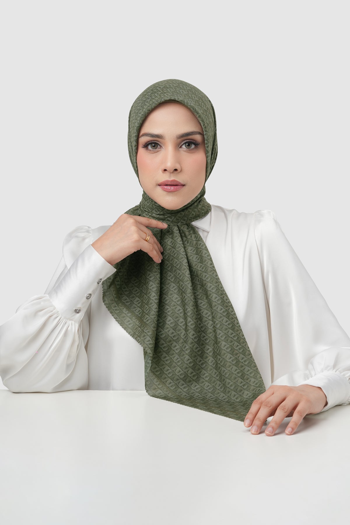 Interlock Voile Square - Chive