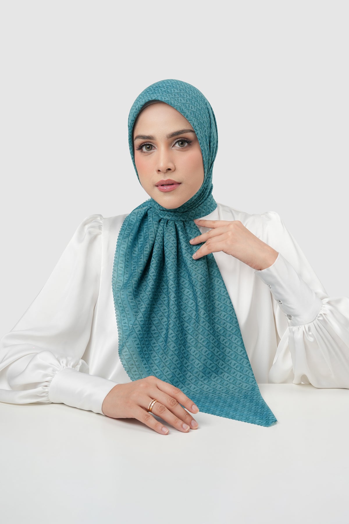 Interlock Voile Square - Teal