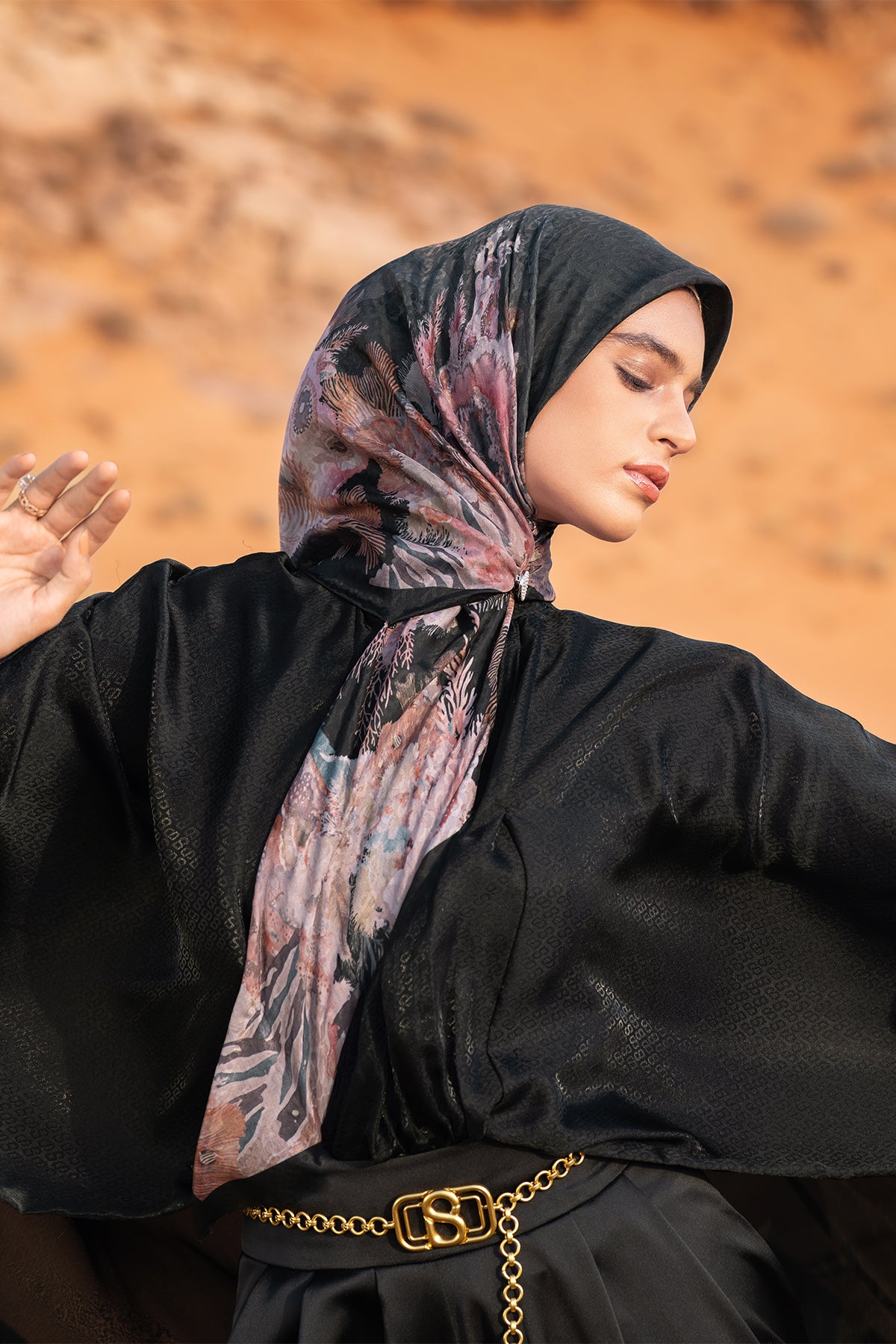 Dune Jacquard Voile Square - Underblack