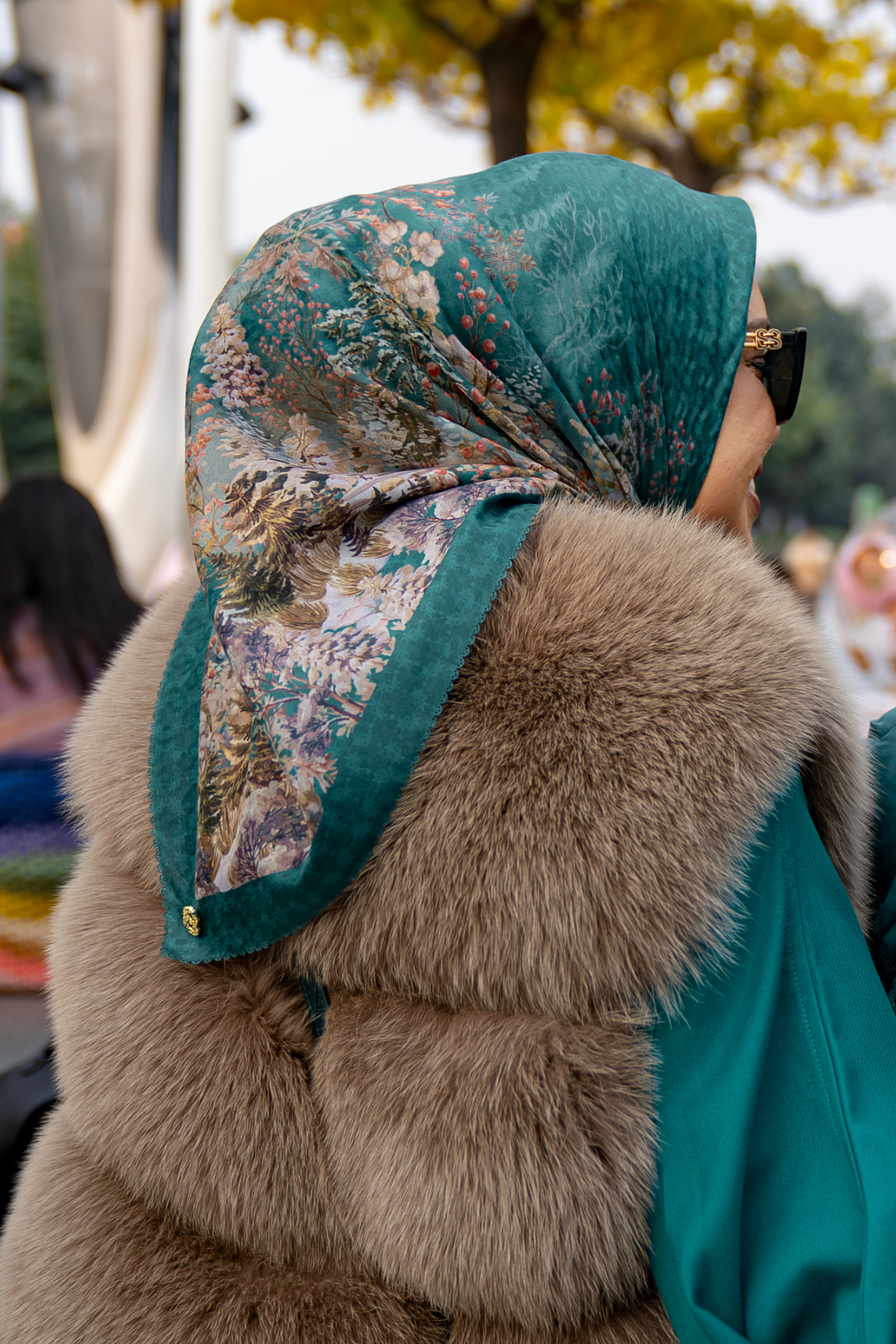 Holiday 3 Voile Square - Evergreen