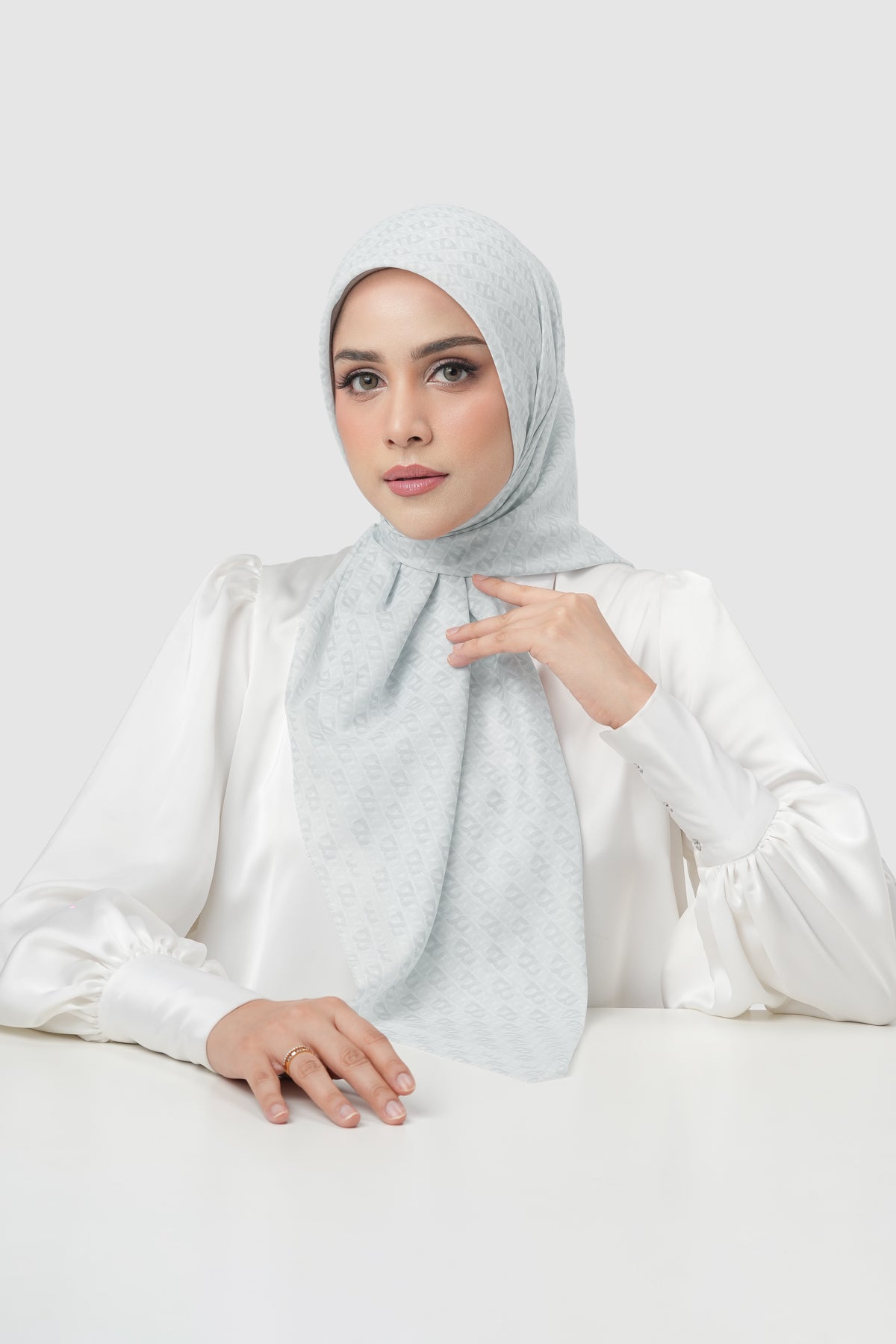 Interlock Voile Square - Cloud