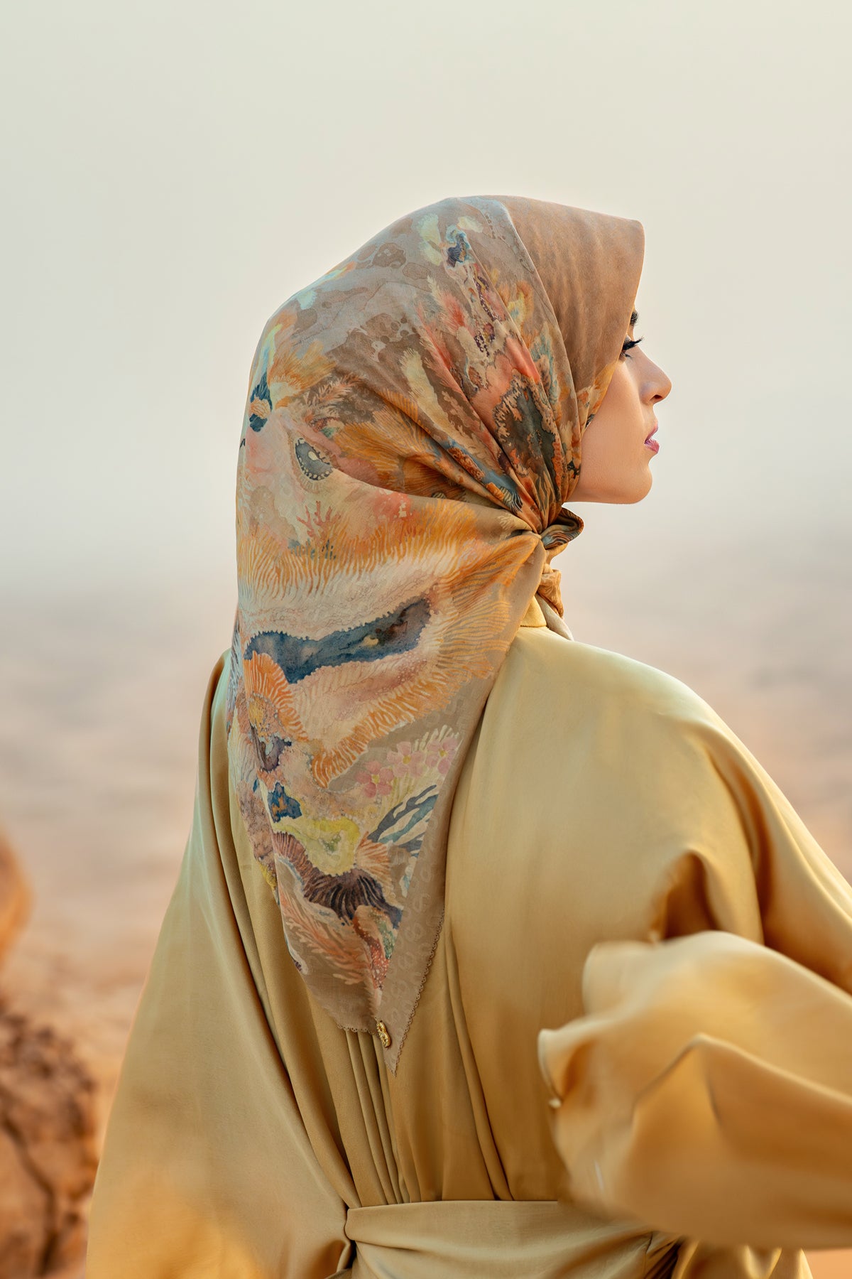 Dune Jacquard Voile Square - Burl