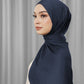 Tapis Satin Jacquard Shawl - Navy Blazer