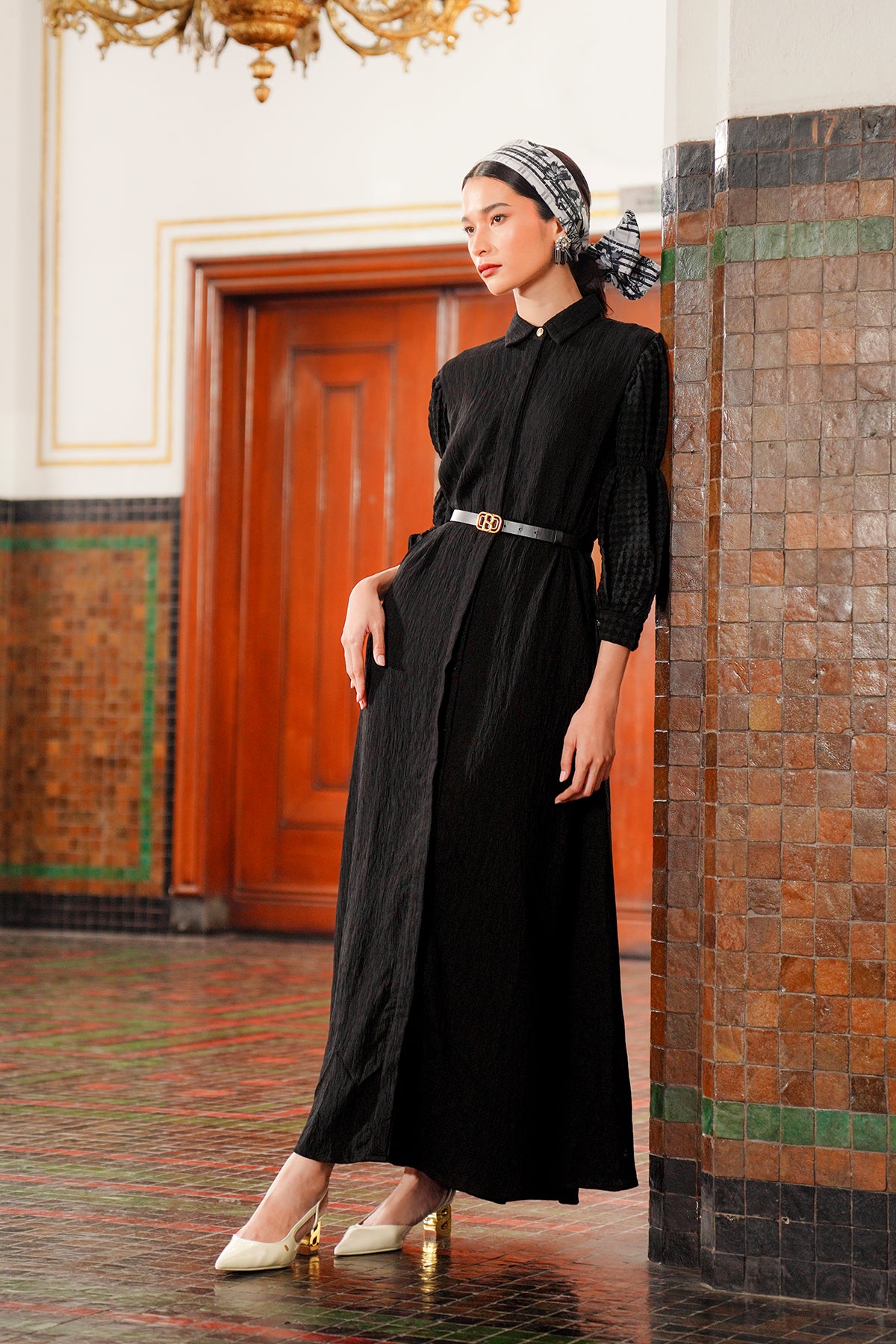 Amona Puffy Dress - Black