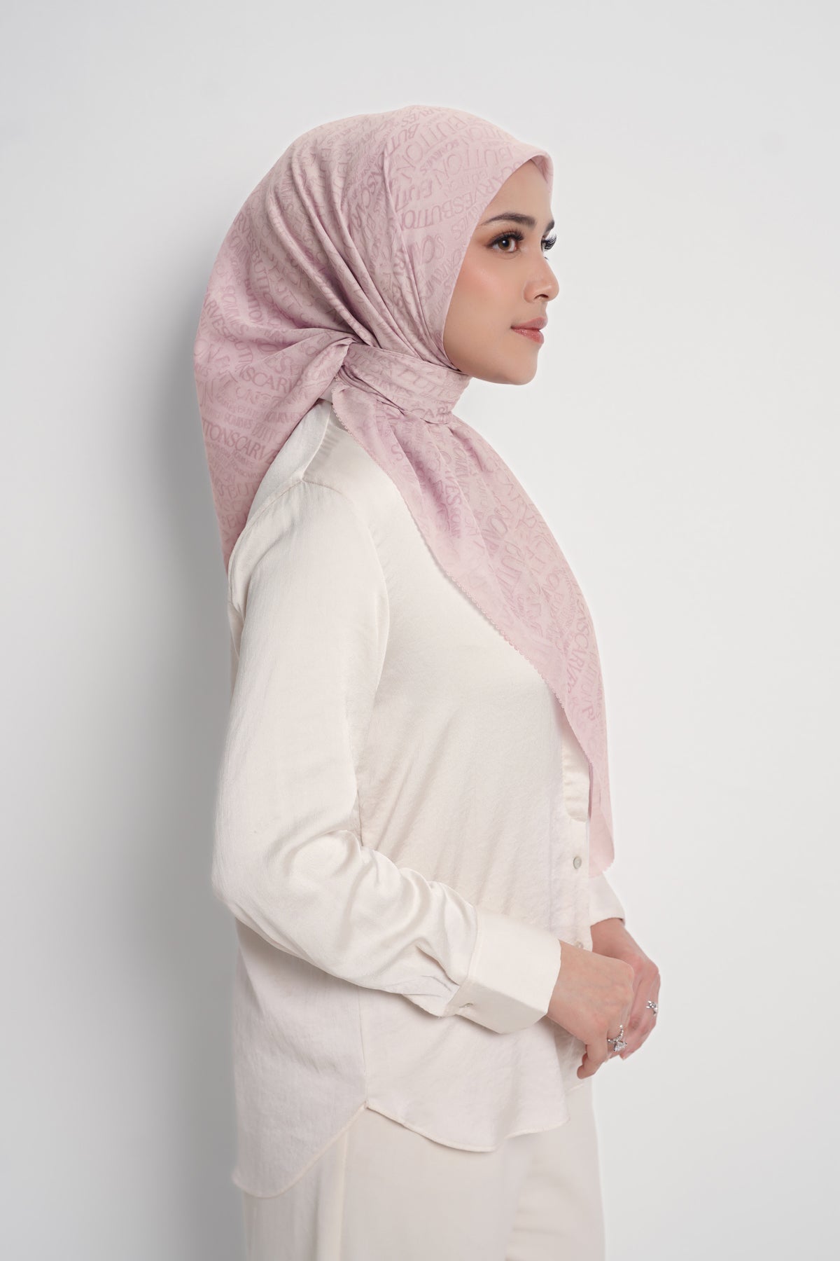 Waves Monogram Square - Pearl Blush