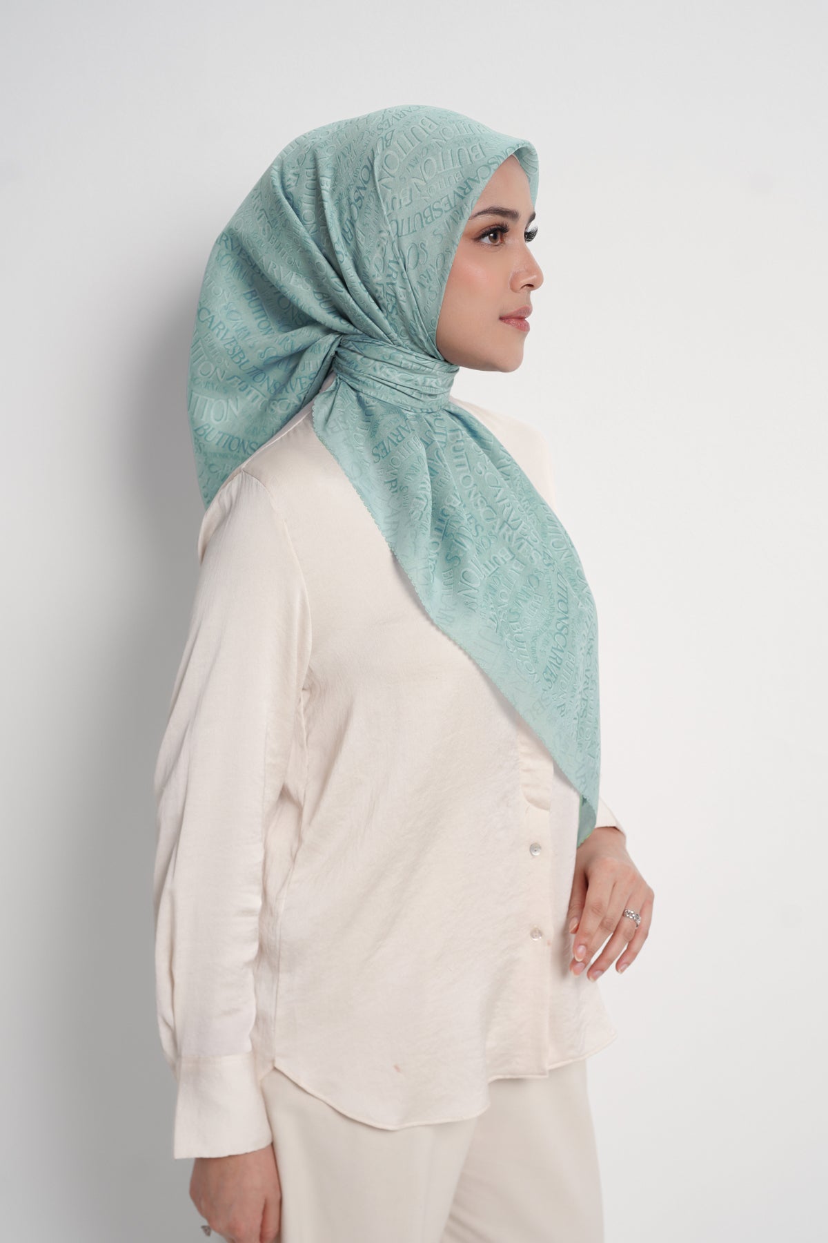 Waves Monogram Square - Turquoise