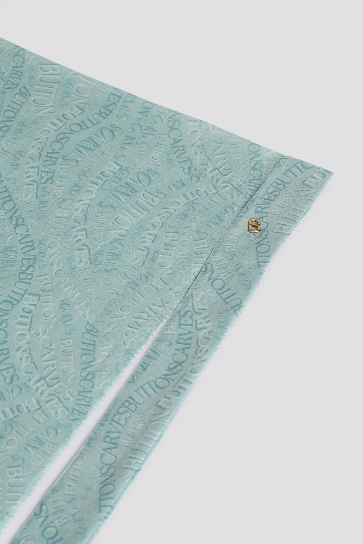 Waves Monogram Tie Back Shawl - Turquoise